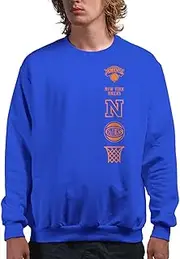 Junk Food NBA - Stacked Logo - Officially Licensed Adult Pullover Fleece Crew Neck for Men and Women