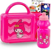 SANRIO My Melody Lunch Box for Girls - Bundle Lunchbox with Water Bottle Plus Stickers, More | My Melody Lunch Container Set