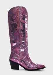 [AZALEA WANG] Braelyn Metallic Cowboy Boots