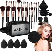 Makeup Brushes and Sponges Set, 47 Piece Set Makeup Brush Kit, Professional Face Make up Blenders, Eye Make up Sponges, Powder Puff for Women Girls