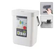 Catzon Small Plastic Trash Can Hanging Waste Bin for Kitchen Bathroom -White