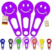 OnAir Shopping Trolley Tokens to Remove Immediately; Shopping Trolley Chip Key Chain; Remove Shopping Trolley Token Immediately and Insert Keys (Purple, Happy Face, Pack of 3)