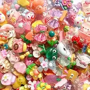 JINDUODUO 120 Pcs Random Slime Charms Bulk DIY Craft Making Resin Making Kit, Resin Flat Back Slime Making Supplies for DIY Scrapbooking Crafts (Translucent Bulk)