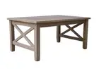Solid Timber Designer Coffee Table Acacia Hardwood Wood - White Washed Finish