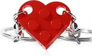 [ChunlongFour] Matching Couple Heart Keychain for Boyfriend Girlfriend Valentine's Day Gifts Stuff Him Friends Set Compatible with Lego Gift
