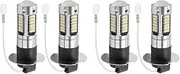 Suesacy Accessories 4Pcs H3 Super Bright LED Fog Driving DRL Light Bulbs Kit 6000K White