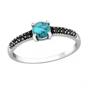 Silver Solitaire Turquoise Engagement Ring