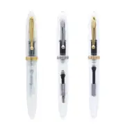 LORELEI 668 Acrylic Piston Transparent Fountain Pen Iridium EF/F Nib Gift Pen