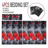 在飛比找蝦皮購物優惠-4PCS Luxury Cotton 3D Rose Bed