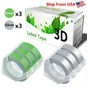 (3Green+3Silver) LabelTape 3D For Dymo Caption Maker (1741205) Label Makers