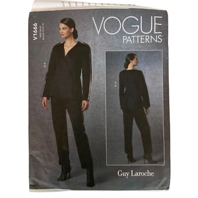 Vogue Patterns V1666 Guy Laroche Womens Jacket Pants Sewing Pattern Sizes 6-14