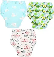 [INOOMP] 3Pcs Washable Nappy Pants Breathable Comfortable Swim Diapers for Skin Friendly Training Pants Leakproof Design for Newborns and Boy Girl