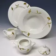Mikasa GILDED ROSE 5 Piece Service Set Sugar w/ Lid Creamer Platter Bowl ￼