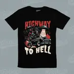 男士/ / HIGHWAY TO HELL UFO ROCK AND ROLL ACDC 骷髏 T 恤