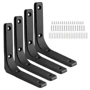 Waziaqoc 4Pcs L Wall Bracket, 4 x 4 Inch Heavy Duty Floating Shelf Bracket, I...