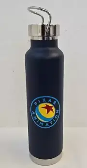 Pixar Animation Water Bottle Flask Blue Lid with Handle NEW Leed's