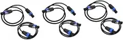 Totority 3sets Cord Speaker Cables 4-core Speaker Wire Connectors Noise-Cancelling Plugs Wire 2pcs*3