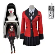 Adults Kakegurui Yumeko Jabami Costume & Wig Anime Cosplay High School Uniform
