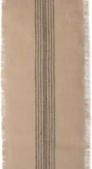 DII 14x72" Modern Natural Jute Fabric Middle Stripe Burlap Table Runner in Gray
