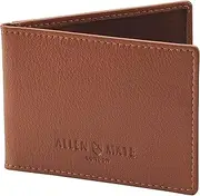 [ALLEN & MATE] Genuine Leather Bus Pass Travel Card Holder/Driving License Oyster, RFID Blocking Minimalist Wallet Credit Card Holder, Tan, Premium Holder, Minimalist