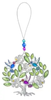 Ganz Crystal Expressions Flowering Acrylic Jeweled Tree w/Hummingbirds 5"x4"