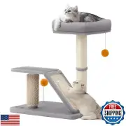 Feandrea Cat Scratching Post with Bed, Multifunctional Cat Scratcher with Per