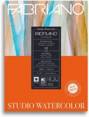 Fabriano Studio Hot Press Watercolor Pad, 9 x 12, White 9 x
