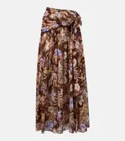 [Zimmermann] Zimmermann Coco floral cotton maxi skirt AU 8 brown