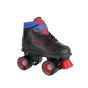 Boys Sidewalk Roller Skates – Black Youth Quad Skates, High-Top Boot, 60mm Po...