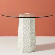 Zohi Interiors Bone Inlay Scalloped Dining Table