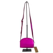 A.P.C NWT Demi Lune Mini Bag Fuchsia Crossbody Purse Metallic Pink Leather APC
