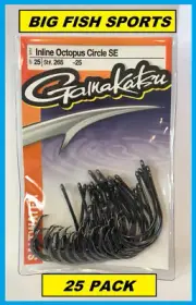 GAMAKATSU #265 INLINE OCTOPUS CIRCLE SE HOOK Value Pack 6/0 265416-25 NEW!