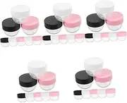 Healeved 5sets Cosmetic Sample Jars Empty Lotion Containers for Travel Durable Cream Bottles Lightweight and Compact Design for Face Cream and Makeup Remover Travel Toiletry 8pcs*5