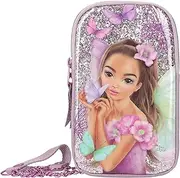 Depesche TOPModel Fairy Love 12783 Mobile Phone Case for Hanging in Mauve with Model Motif and Butterflies, Smartphone Bag with Velcro Fastening and Carrying Loop