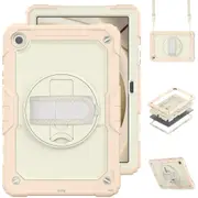 MCC Shockproof Samsung Galaxy Tab A9+ Plus 11" Strap Colourful Case Cover X210 X215 [Rose Gold+Beige]