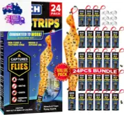 Fly Trap Indoor Catcher for Flies Gnats (24 Pack), Fly Paper Sticky Hanging Trap