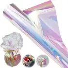 50Ft Iridescent Cellophane Wrap Roll, Rainbow Cellophane Roll Gift Baskets Flow