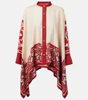 [La DoubleJ] La DoubleJ Foulard printed silk twill shirt UK 14 red