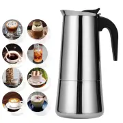 Coffeepot Stainless Steel Coffee Maker Portable Electric Mocha Latte Stove V8S9