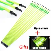 Carbon Arrow Bolts for Hunting Compound Bow, LED Lighted Archery,30 in Spine 500