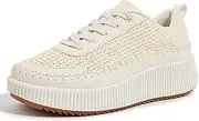 [LUCKY STEP] Women's Platform Sneakers Rhinestone Fashion Chunky Casual Sparkly Retro Braided Walking Shoes