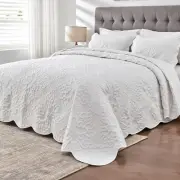 Bedspreads 128x120 for Extra Tall King California King Bed Lightweight Quilted C