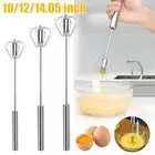 Manual Egg Whisk Hand Push Egg Beater Stainless Steel Mixer Blender C5J1
