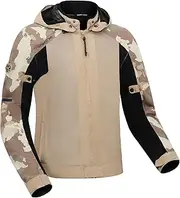 Scoyco Motorcycle Jacket Camo Sleeve Cordura Motorbike Hoodie CE Armored Zip Up Jacket with Detachable Hood All Season