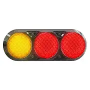 LED Autolamps Stop Tail Indicator Light Black Bracket Clear Lens 12V