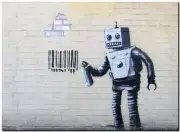 BANKSY STREET ART CANVAS PRINT Bad Robot 8"X 10" stencil poster #2