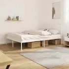 Double Size Metal Bed Frame Teen Guest Room Steel Mattress Base Platform White