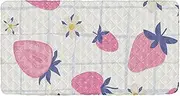 Peach Strawberries Buffalo Plaid Check Toddler Bed Sheet Travel Waterproof Cot Sheet for Kids Camping Cot for Toddlers Travel Mattress 50'' x 25'' (Sheet,Bed Not Included)