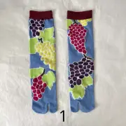 A Pair of Lady Kimono Tabi Socks Two-Toe Japanese Style Assorted Breathable Soft