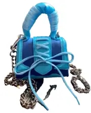 NWT STEVE MADDEN BDORAA mini FLAP TOP CROSSBODY BAG Top Handle & Chain,Turquoise